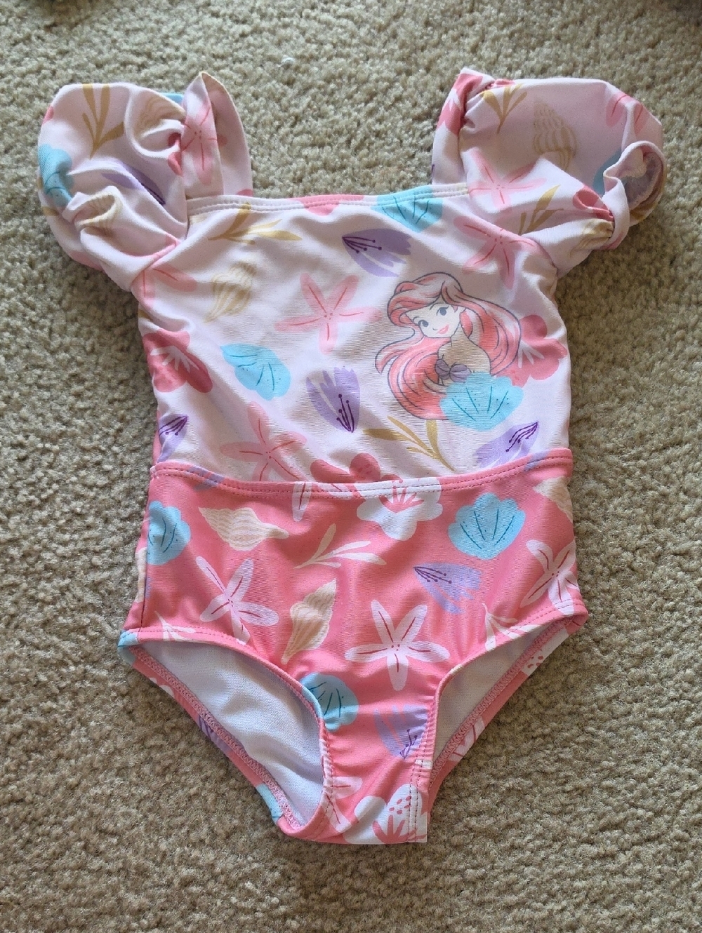 Toddlee Girls Pink Ariel One Piece Swimsuit Size 2T